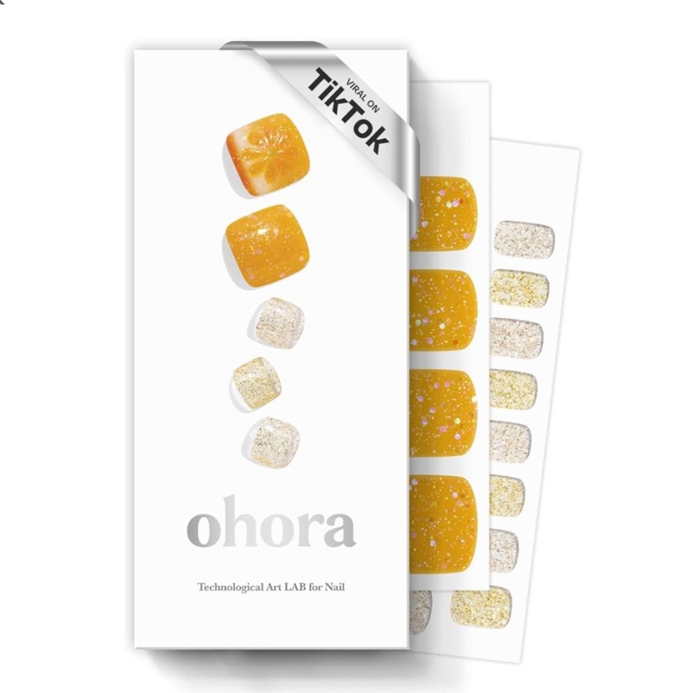 ohora Semi Cured Gel Pedi Strips (P Orange Splash)